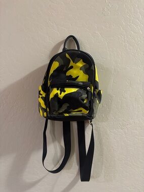 Yellow & Black Camo Mini Backpack - Men Bags